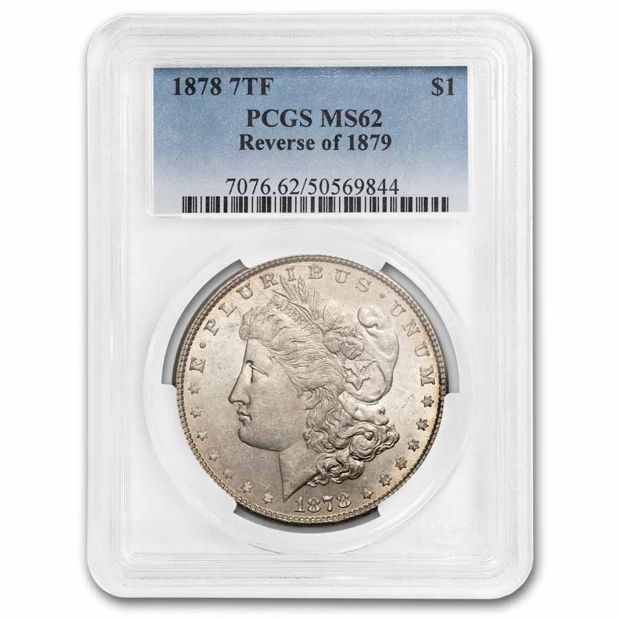 1878 (None) Phil Morgan Silver Dollar 7TF Reverse of 1879 Value